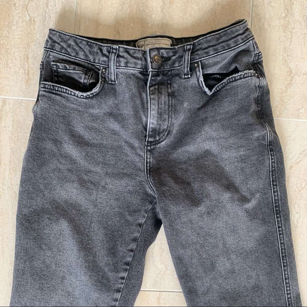 Free people black faded straight leg jeans 27